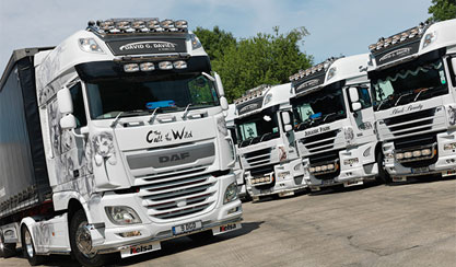 DGD Transport trucks parked up in the service yard